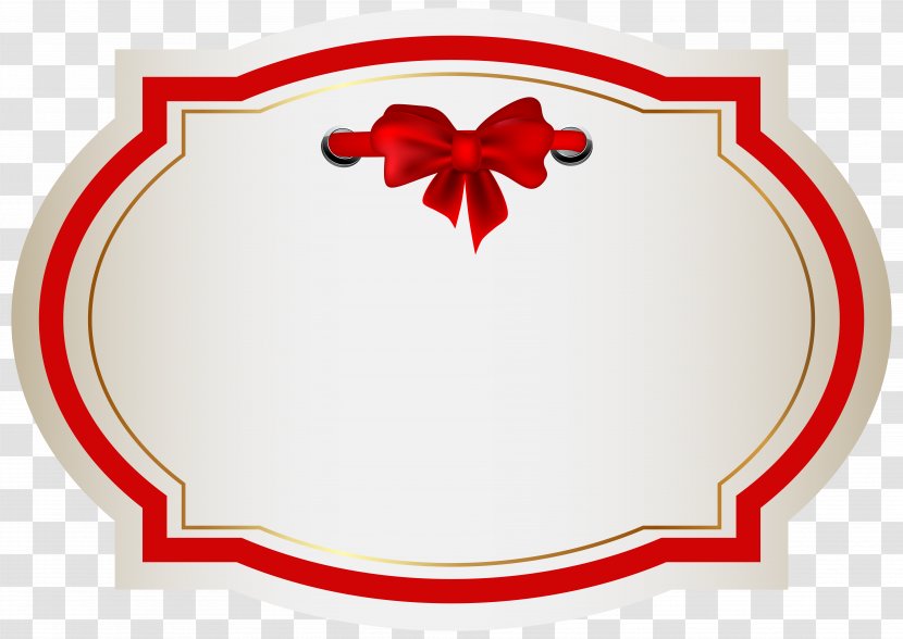 Clip Art - Flower - Label With Bow Image Transparent PNG