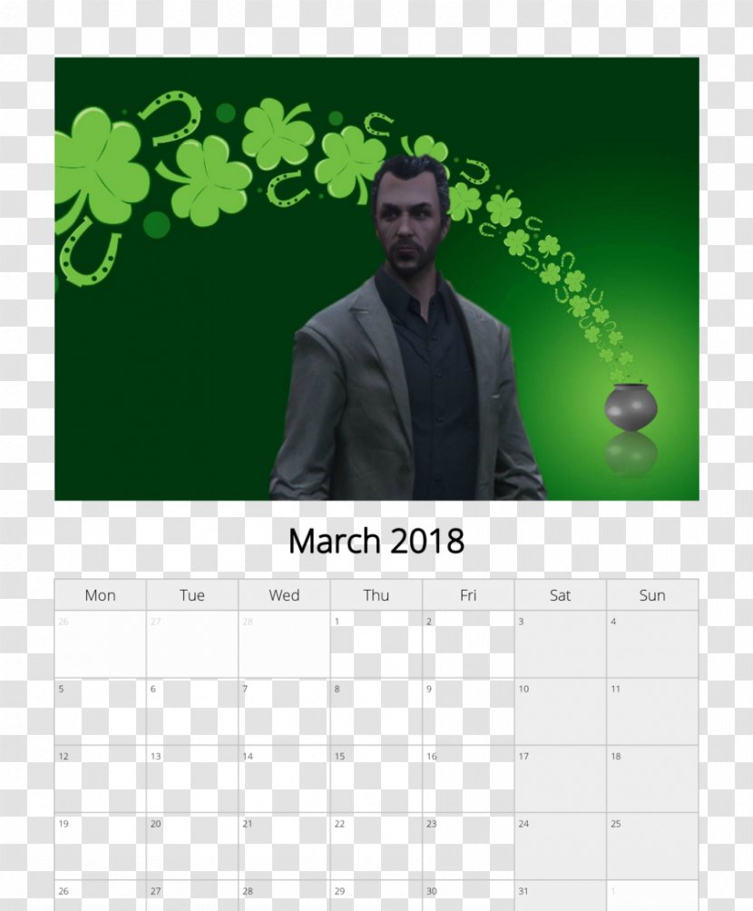 Saint Patrick's Day 17 March Desktop Wallpaper Ireland - Calendar Transparent PNG