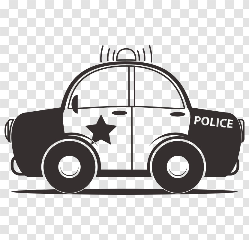 Police Car Officer - Silhouette Transparent PNG