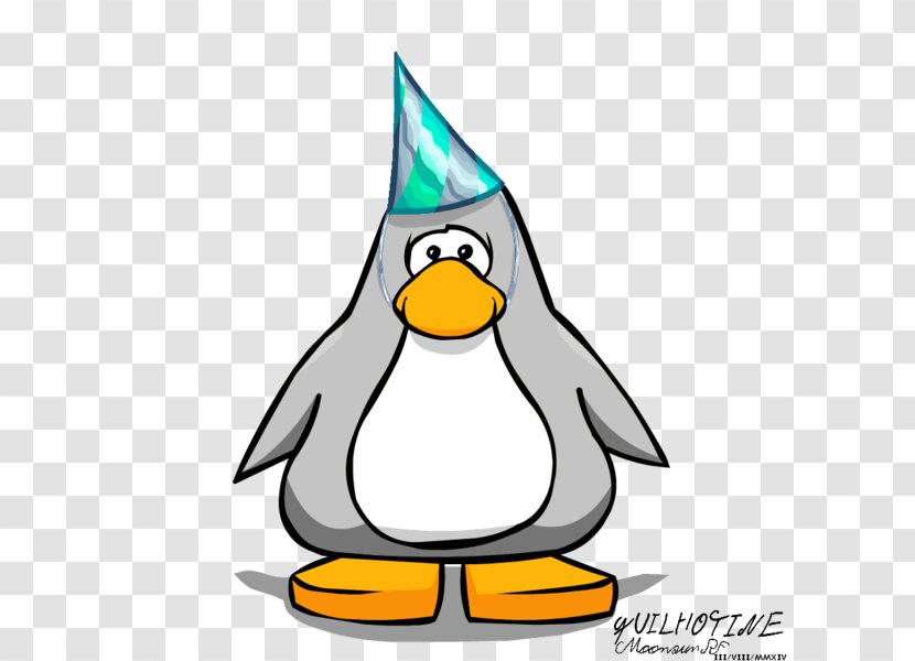 Club Penguin Party Hat White - Flightless Bird - 9th Anniversary Celebration Transparent PNG