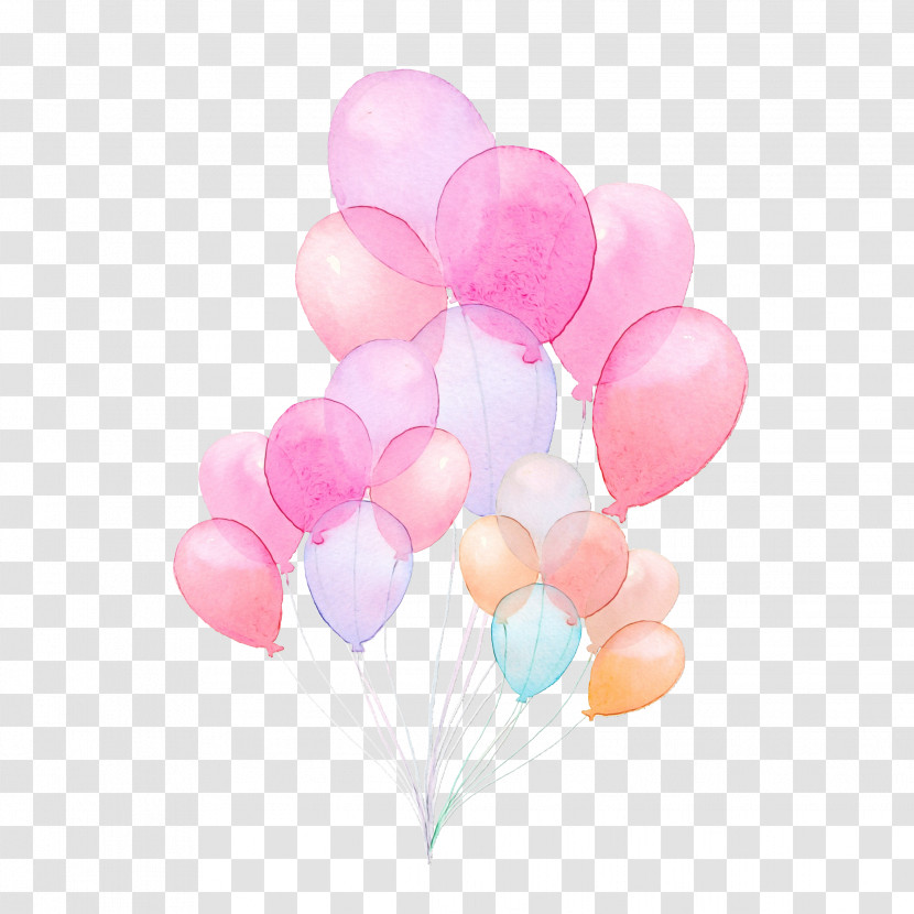 Balloon Toy Balloon Balloon Flower Bouquet Birthday Watercolor Painting Transparent PNG