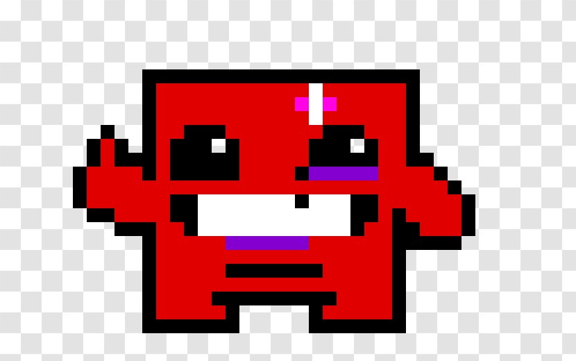 Super Meat Boy Bead Pixel Art Chiptune Video Game - Red Transparent PNG