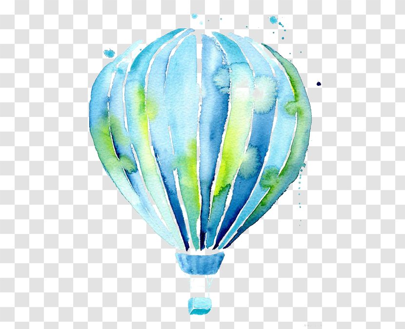 Hot Air Balloon Drawing Watercolor Painting Illustration - Artist Trading Cards Transparent PNG