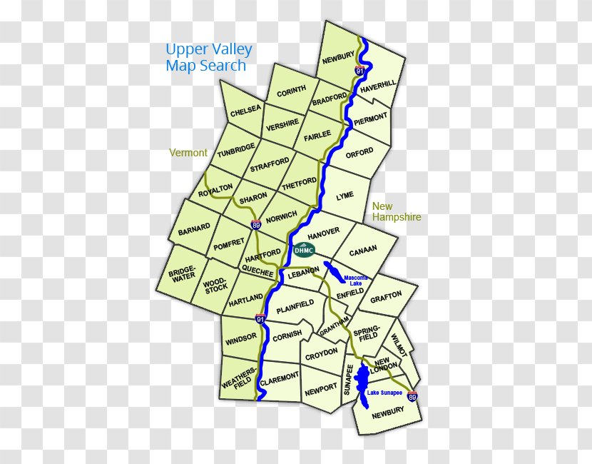 TheUpperValley Hanover Hartford Norwich Map - Vermont Transparent PNG