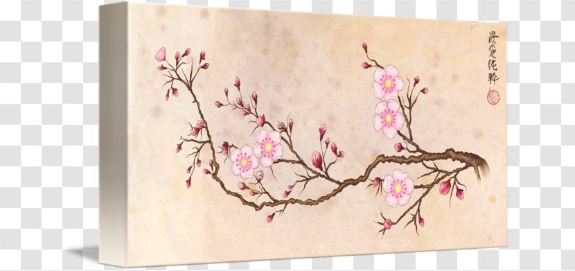 Cherry Blossom Floral Design Work Of Art - Sakura Branch Transparent PNG