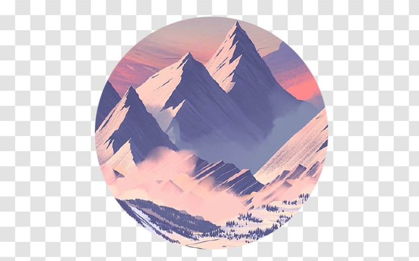 Mountain Snow Art Illustrator Illustration - Alpine Climate - Cartoon Peaks Transparent PNG