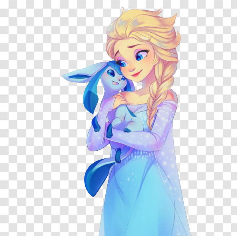 Elsa Pokémon Glaceon Anna Tiana - Watercolor Transparent PNG