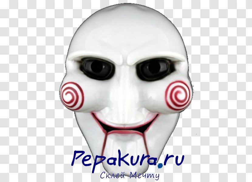 Jigsaw Billy The Puppet Mask Halloween Costume - Nose - Saw Transparent PNG