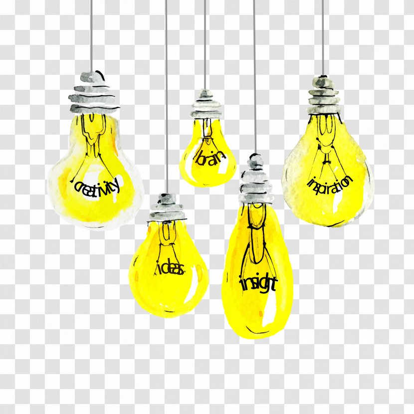 Incandescent Light Bulb Lamp - Yellow Download Transparent PNG