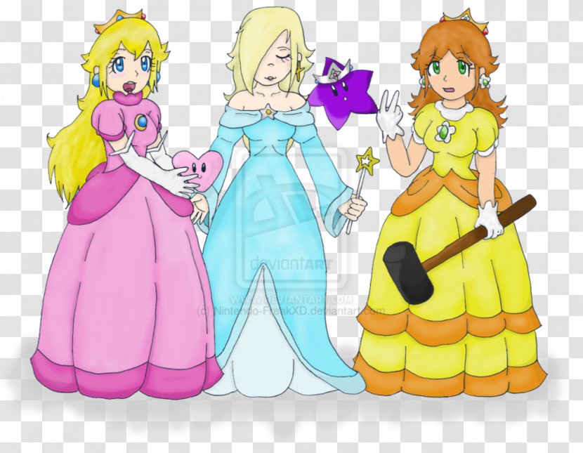 Super Princess Peach Game Mermaid - Watercolor - Logo Transparent PNG