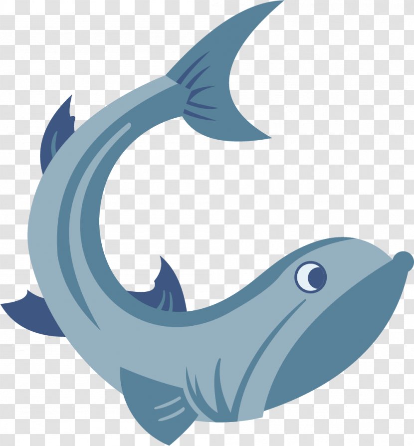 Dolphin Shark Text Illustration - Ocean - Blue Fish Transparent PNG