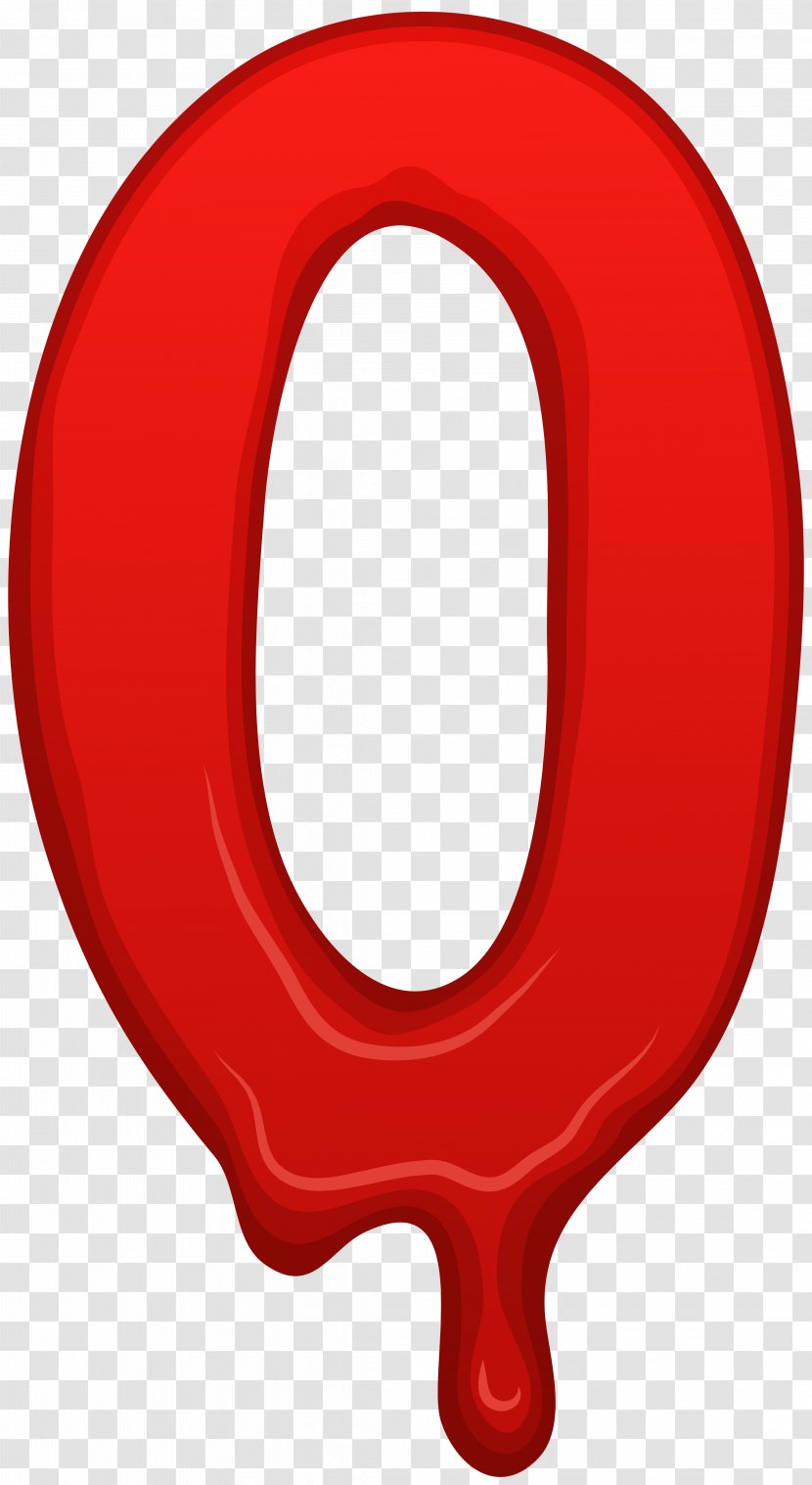 Number Clip Art - Red - Bloody Zero Image Transparent PNG