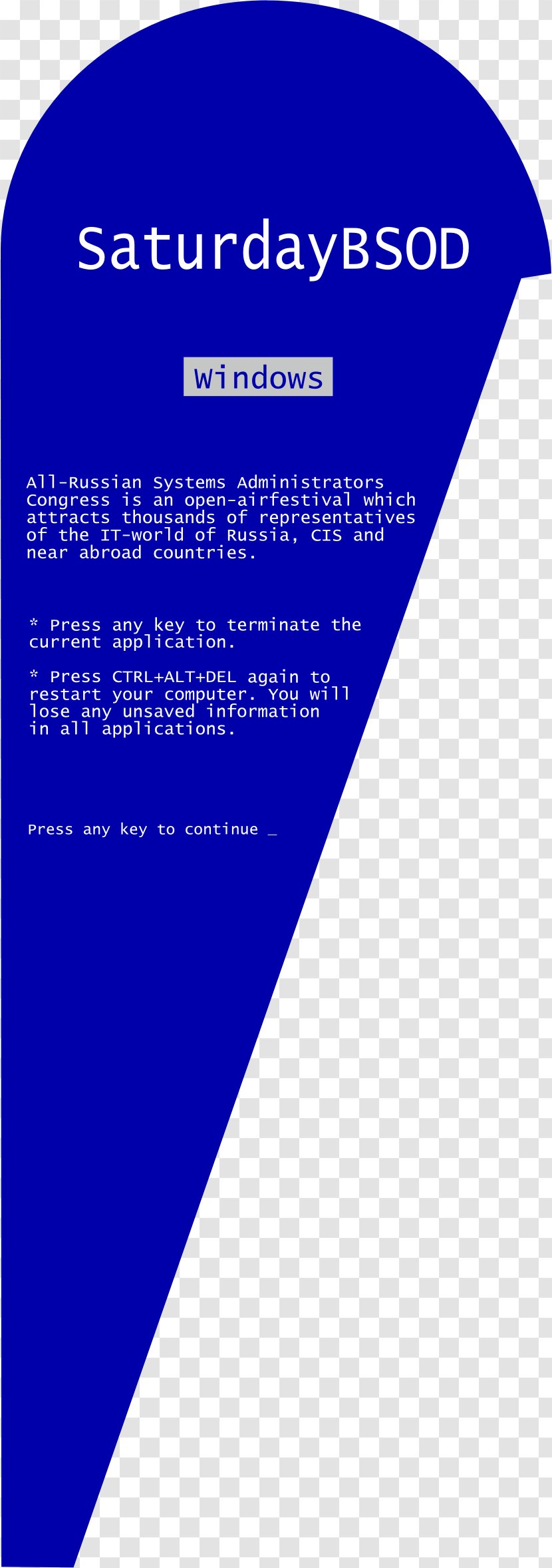 Clip Art Blue Image - Screen Of Death - Bsod Transparent PNG