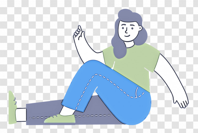 Sitting On Floor Sitting Woman Transparent PNG