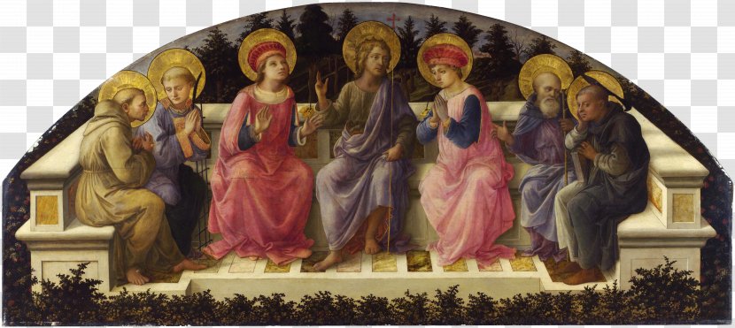 Seven Saints Annunciation Madonna And Child National Gallery Painting Transparent PNG