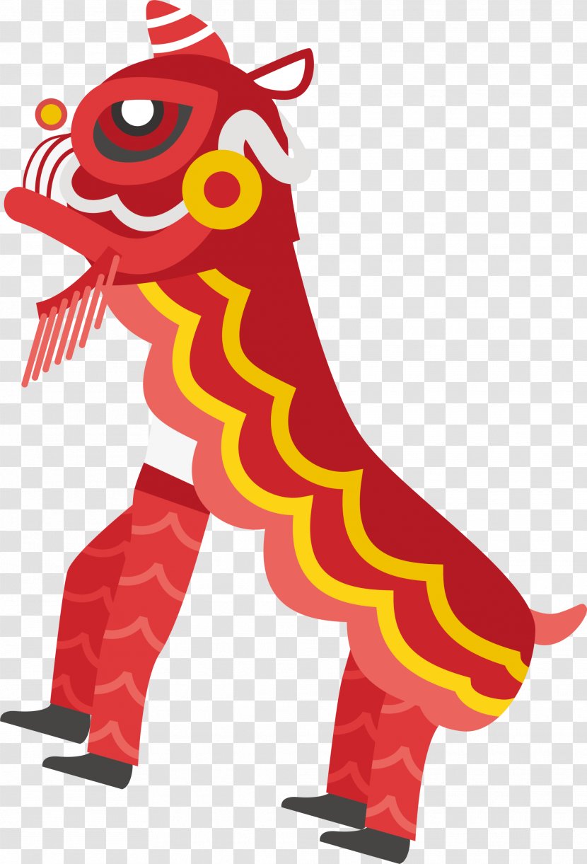China Lion Dance - Chinoiserie - Red Chinese Transparent PNG