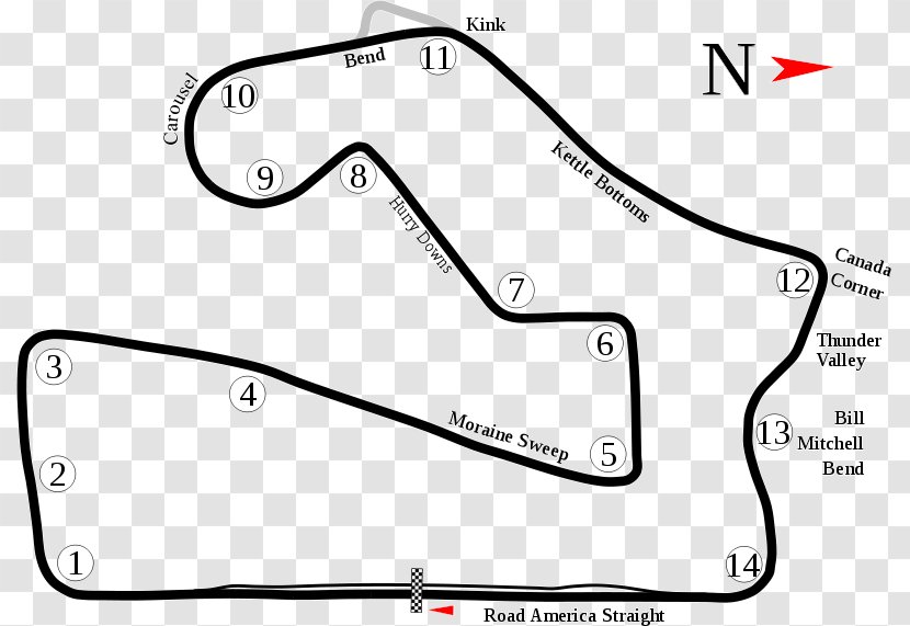 NASCAR XFINITY Series Race At Road America IndyCar Track - Map Transparent PNG