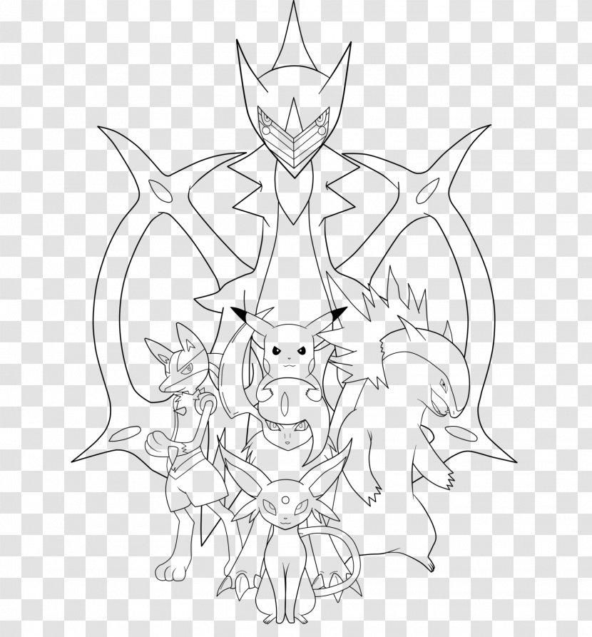 Drawing Pokémon Arceus Sketch - Line Art - Krishna Transparent PNG