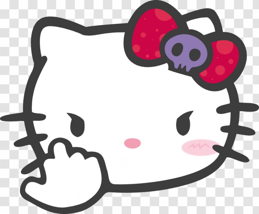 Hello Kitty Car Decal The Finger Sticker - Heart - Bad Transparent PNG