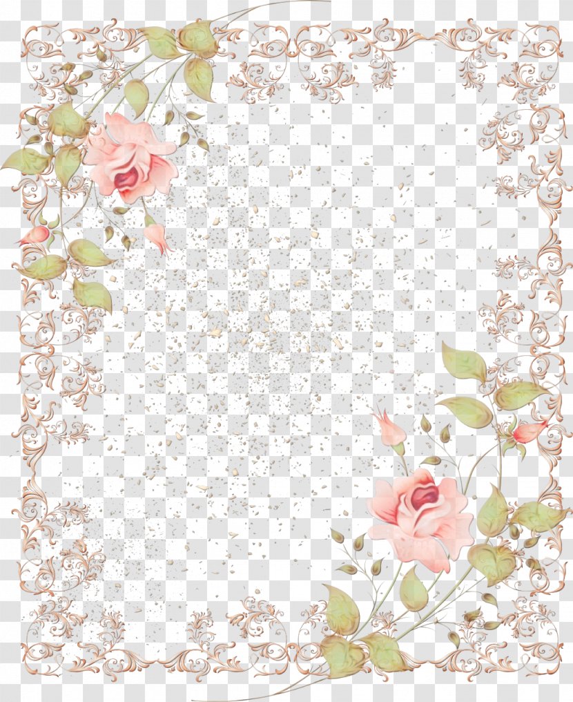Pink Background Frame - Floral Design - Paper Product Plant Transparent PNG
