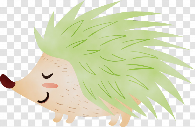 Cartoon Head Grass Porcupine Tail Transparent PNG