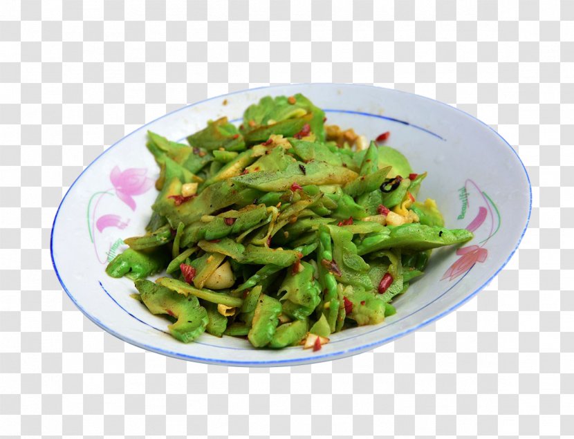 Scrambled Eggs Bowl Dish - Leaf Vegetable - A Of Bitter Gourd Transparent PNG