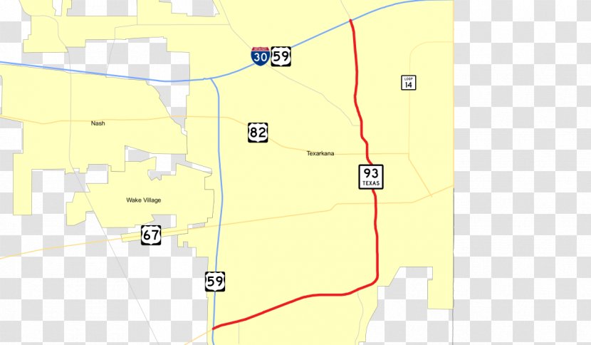 Texas State Highway 93 56 151 System U.S. Route 82 In - Yellow - Road Transparent PNG