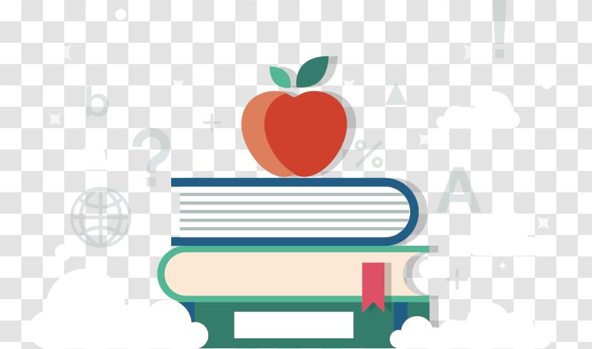 School Illustration - Tree - Vector Apple On Books Transparent PNG