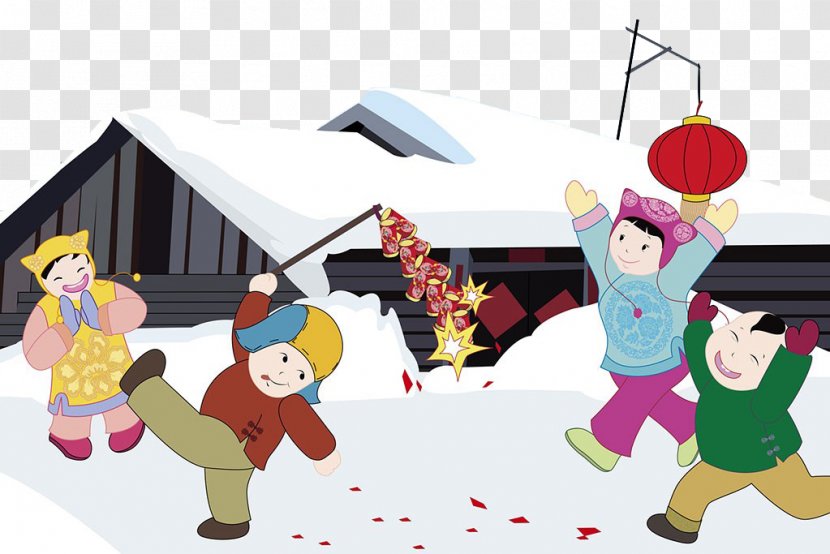 Firecracker Cartoon Chinese New Year - Snow Transparent PNG