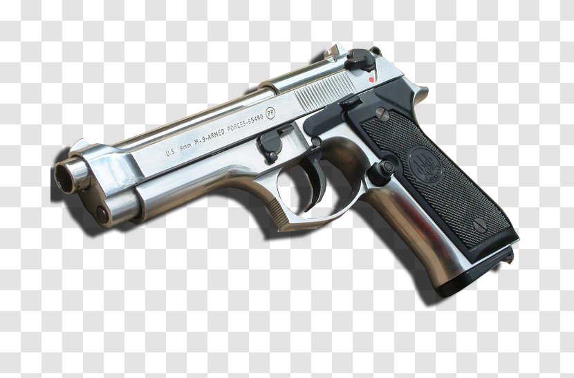 Trigger Beretta M9 Firearm Airsoft Guns Revolver - Cartoon - Semi-automatic Transparent PNG