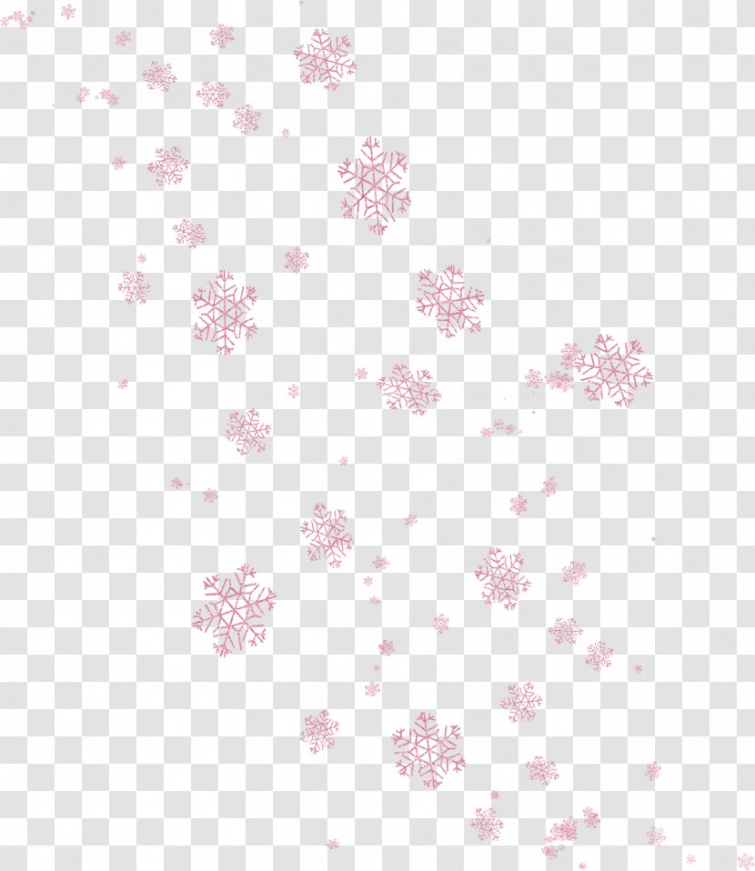Textile Pattern - Texture - Floating Pink Snowflakes Transparent PNG