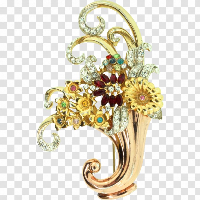 Brooch Imitation Gemstones & Rhinestones Corocraft Jewellery Costume Jewelry - Rhinestone Transparent PNG