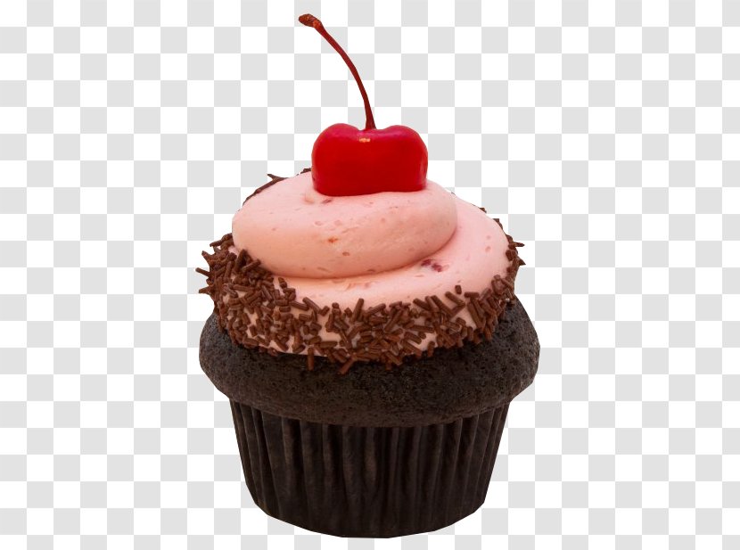 Cupcake Chocolate Cake Muffin Brownie Cappuccino - Fondant Icing - Black Forest Transparent PNG
