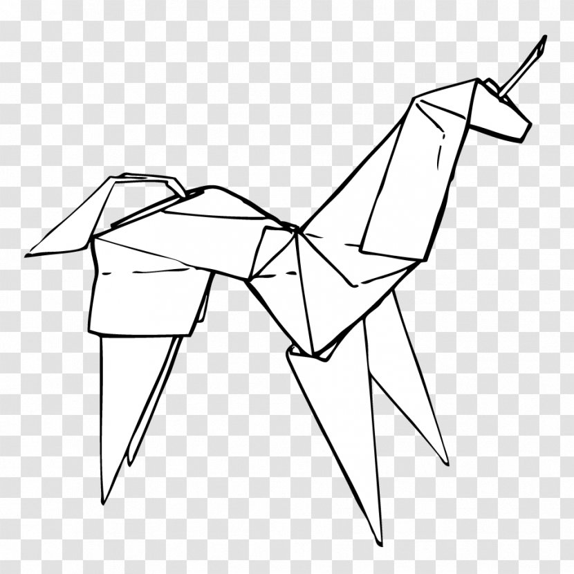 Art Drawing Monochrome - White - Origami Transparent PNG