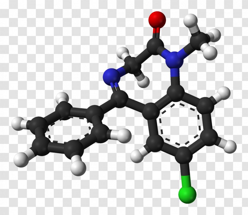 Diazepam Molecule Benzodiazepine Chemical Formula Pharmaceutical Drug - Cartoon Transparent PNG