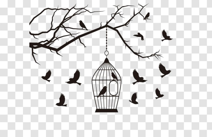 Birdcage - Julieta - Branch Cartoon Flying Bird Cage Transparent PNG