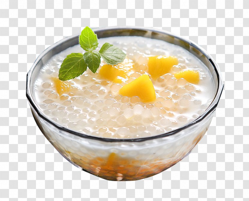 Sago Soup Coconut Milk Breakfast Mango Transparent PNG