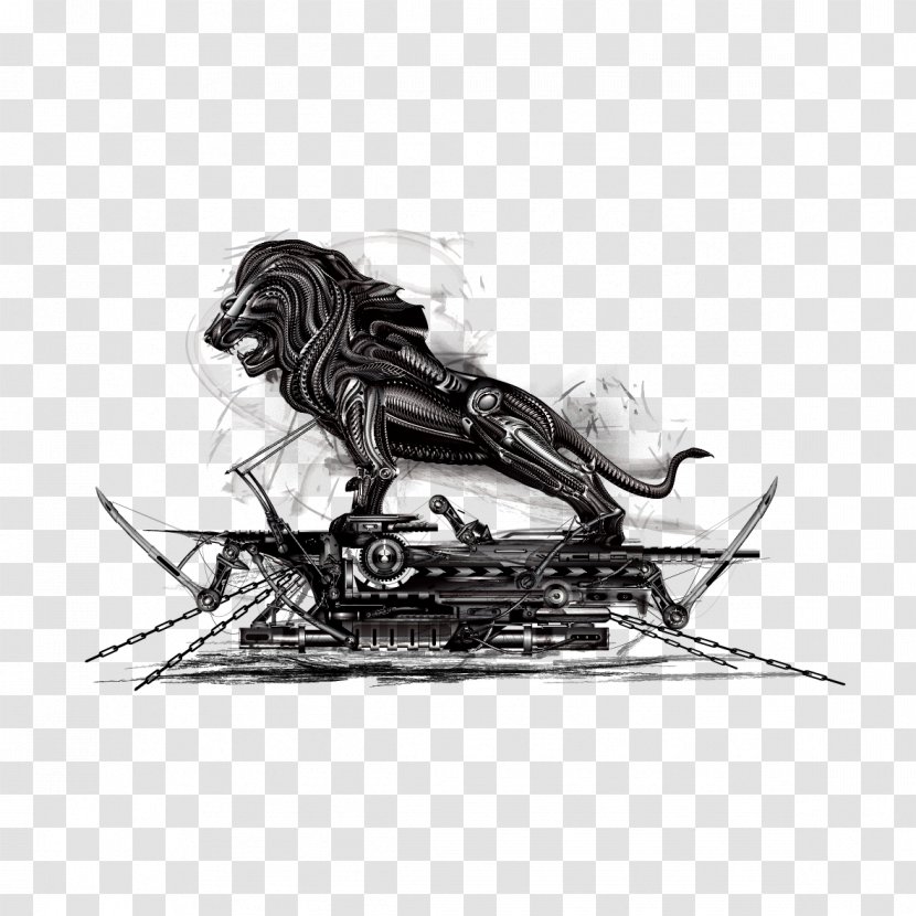 Lion Drawing - Black And White - Crazy Lions Transparent PNG