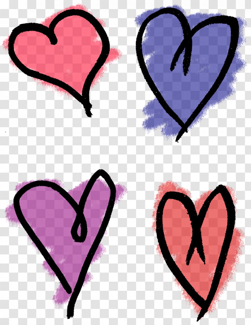 Heart Drawing Clip Art - Silhouette - Hand Drawn Love Transparent PNG