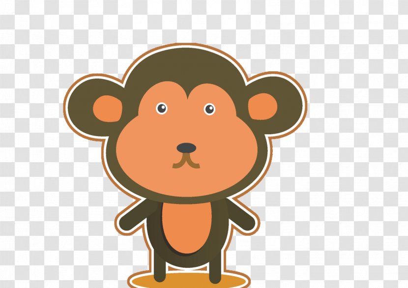 Cartoon Monkey Clip Art - Orange - Cute Transparent PNG