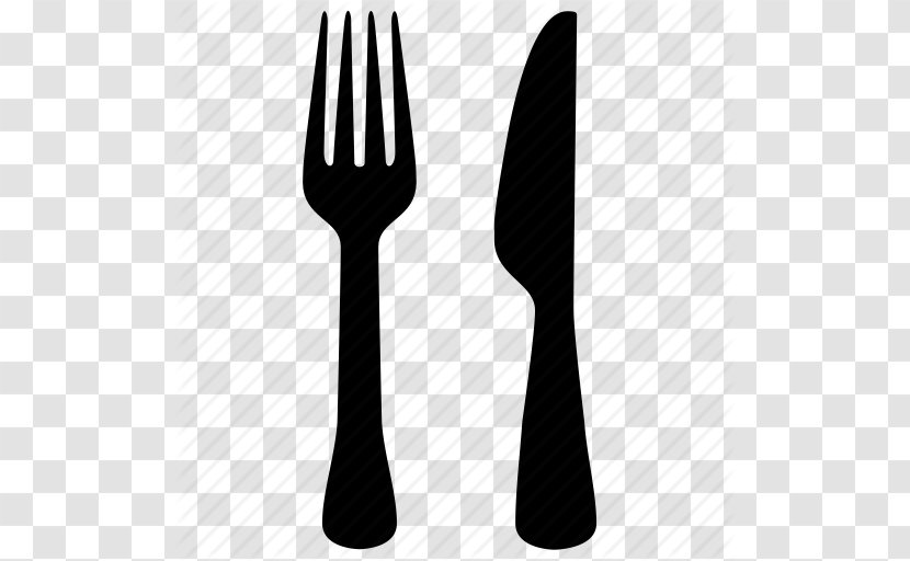 Knife Fork Spoon Kitchen Knives - Black And White - Icon Transparent PNG