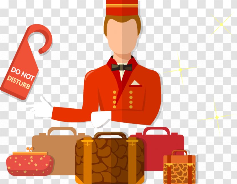 Hotel Doorman Accommodation Clip Art - Highdefinition Television - The Staff Suitcase Painted Pattern Transparent PNG
