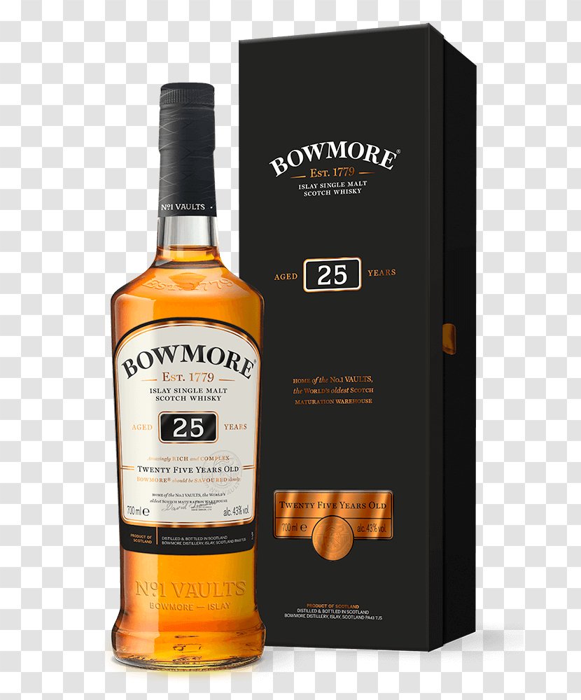 Bowmore Single Malt Whisky Scotch Whiskey - Bourbon - 25 Year Old Transparent PNG