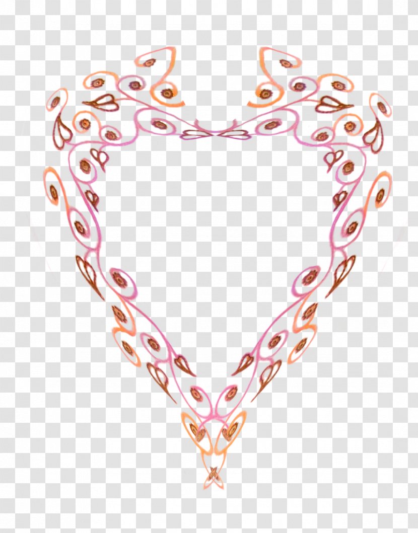 Heart Necklace Pink M M-095 Body Jewellery - Silhouette - Divine Feminine Goddess Transparent PNG