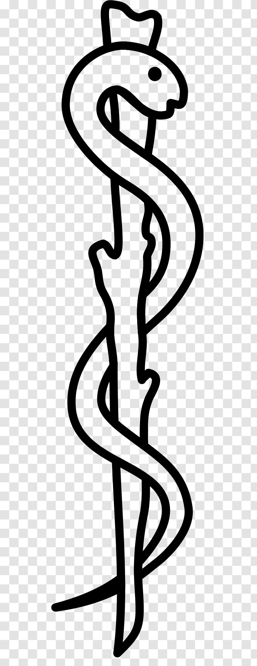 Hermes Rod Of Asclepius Medicine Symbol - Monochrome - Cancer Transparent PNG