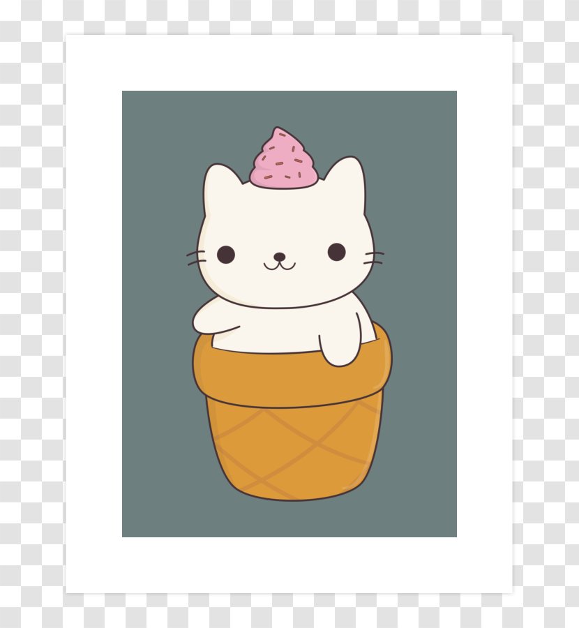 Kitten Ice Cream Cones Whiskers T-shirt - Tshirt Transparent PNG
