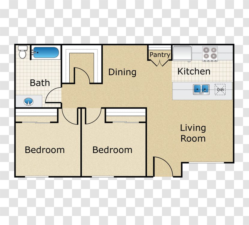 Arbor Court Apartment Homes Floor Plan Bed Room - Schematic Transparent PNG