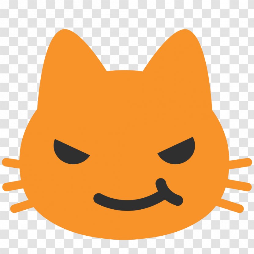 Cute Cat Emoji Kitten Android - Smirk - Magnet Transparent PNG