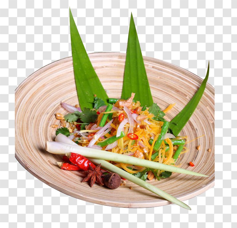 Green Papaya Salad Thai Cuisine Salads Seafood Transparent PNG