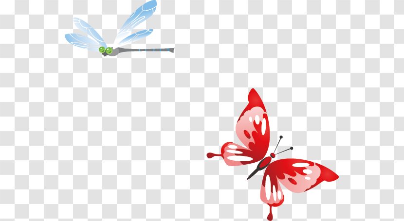 Butterfly Dragonfly Wallpaper - Petal - Dragonfly,butterfly Transparent PNG
